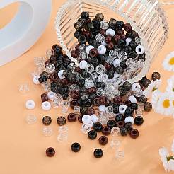 1200 pièce 6 styles de perles en plastique opaques et transparentes&nbsp;KY-SZ0001-51