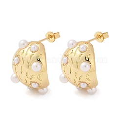 Orecchini a bottone ovali in ottone&nbsp;KK-U058-65G