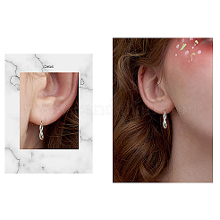 スターリングシルバーのスプリットイヤリング925個  フープピアス  銀  19x3.8mm&nbsp;JE900A