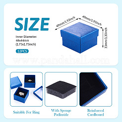 Cajas de regalo para guardar anillos y joyas de papel con textura de concha&nbsp;CON-TAC0014-15B