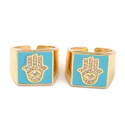 Латунные кольца из манжеты с прозрачным цирконием&nbsp;RJEW-H543-05G