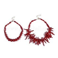 Богемные и преувеличенные комплекты ожерелий из смолы NJEW-K384-09