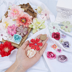 200шт 4 стиля тканевый искусственный цветок&nbsp;AJEW-SP0003-69