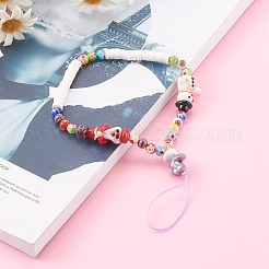 Мобильные ремни ручной работы лэмпворк из бисера на рождество HJEW-JM00446-02