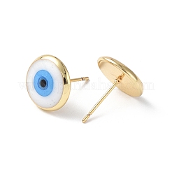 Ohrstecker aus Emaille mit bösem Blick&nbsp;EJEW-G334-01G-01