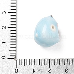 手作りの陶器ビーズ  光沢釉の磁器  ライトブルー  カピバラ  19.5x15.5x15mm  穴：2.5mm&nbsp;PR-CBA83CE-03B