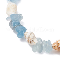 4 шт. эластичные браслеты из натуральных смешанных драгоценных камней и морских ракушек для женщин&nbsp;BJEW-TA00710