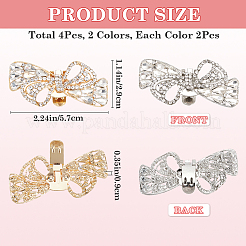 4 шт. 2-цветные украшения для обуви из сплава со стразами в виде банта FIND-CP0002-27