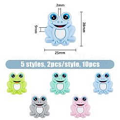 10 шт. 5 цвета пищевые экологически чистые силиконовые бусины SIL-HY0001-25