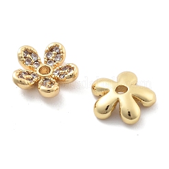 Стойка покрытие цветок латунь микропаве прозрачный кубический цирконий бусины колпачки KK-H449-65G-04-NR