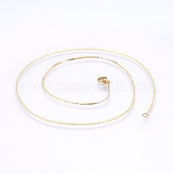 304ステンレススチールチェーンネックレス  カニカン付き  ゴールドカラー  17.7インチ（45cm）  1.2x0.4mm&nbsp;X-MAK-L015-19G