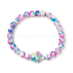 Синтетические бирюзовые браслеты с бусинами для женщин и мужчин BJEW-JB11549-02