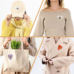 4 шт. 4-цветные заплатки из фетра и смоляных ниток для пришивания и утюжки&nbsp;PATC-MA0001-48