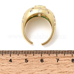 Bagues ouvertes en laiton avec micro pavé de zircones cubiques pour femmes&nbsp;RJEW-L343-03G-04
