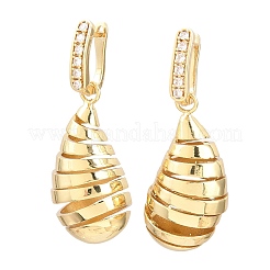 Boucles d'oreilles en laiton avec zircone cubique de micro pavé&nbsp;EJEW-G471-54G