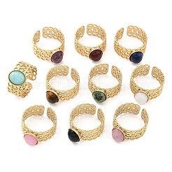 Открытые полые манжетные кольца из нержавеющей стали 304 RJEW-Z078-12G