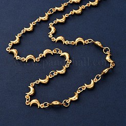 Женские ожерелья-цепочки из нержавеющей стали 304 в форме луны&nbsp;NJEW-G178-09G