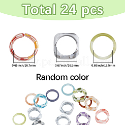 3 стиль кольца из смолы и акрила для женщин RJEW-SC0001-23