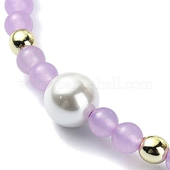 Браслеты из плетеных бусин из натурального и окрашенного малайзийского нефрита BJEW-JB09988