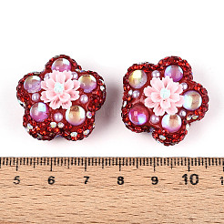 Полимерная глина в форме цветка со стразами CLAY-U023-01A