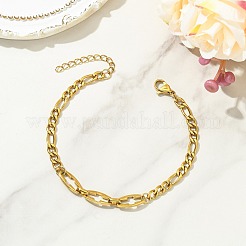 Chaînes Figaro en acier inoxydable 304 et bracelets à maillons croisés creux pour femmes&nbsp;BJEW-JB13975