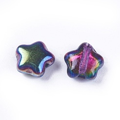 チェコガラスビーズ  スター  カラフル  6x6x3mm  穴：0.8mm  約680個/袋  正味重量：95~100g /袋&nbsp;GLAA-L025-E01