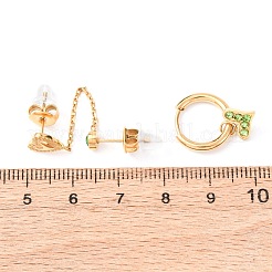 Комплекты из серег-гвоздиков и колец из нержавеющей стали 304 EJEW-K268-93G-01