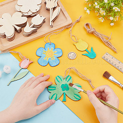 40 шт. 4 стиля деревянные большие подвески WOOD-AR0001-49