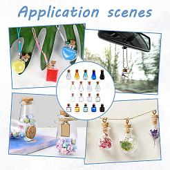 18шт 18-х цветные стеклянные пробковые бутылки с орнаментом AJEW-BC0003-98