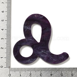 アクリルキーホルダーペンダント  12星座  レオ  58x55x2.5mm  穴：2mm&nbsp;LS-SACR-S608-04G-02