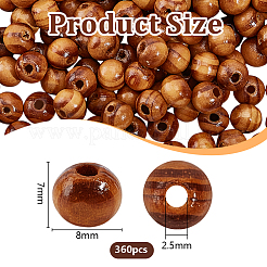 360 шт. Бусины из натурального дерева&nbsp;WOOD-OC0004-29B