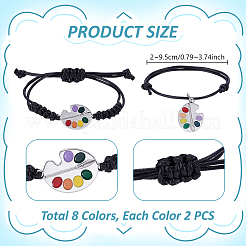 16 pulsera de cordón de poliéster encerado de 8 colores&nbsp;BJEW-PH02028