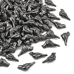 チベット風合金ビーズ  鳥  鉛フリー＆カドミウムフリー  ガンメタ色  7x14x4.5mm  穴：1mm&nbsp;TIBEP-GC186-B-RS