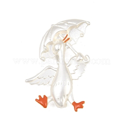 Canard tenant un parapluie épingles en émail&nbsp;JEWB-B035-02MS