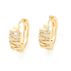 Серьги-кольца из латуни с прозрачным фианитом EJEW-Q016-05G