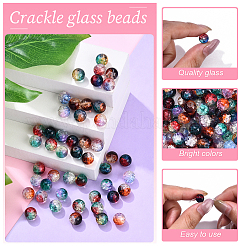 Наборы для изготовления браслетов из круглых стеклянных бусин с эффектом потрескивания своими руками&nbsp;DIY-YW0016-06