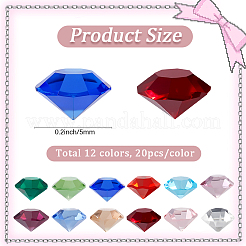 240 Stück 12 Farben Glas Strass Cabochons&nbsp;GLAA-SC0003-19