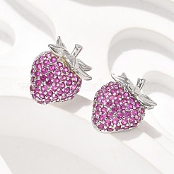 Латунные микро проложить серьги стержня кубического циркония EJEW-Q015-13P-01