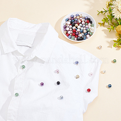 120 шт. 12-х цветные пластиковые пуговицы с тремя отверстиями под искусственный жемчуг BUTT-WR0001-16