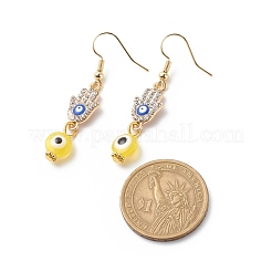 6 paio di 6 orecchini pendenti con strass di cristallo a forma di stella marina e mano di hamsa e occhio di cavallo e albero della vita&nbsp;EJEW-JE05011