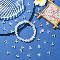 アクリルビーズキャップ100個  花  ミックスカラー  9x10x3mm  穴：1.5mm&nbsp;OACR-CJ0002-75