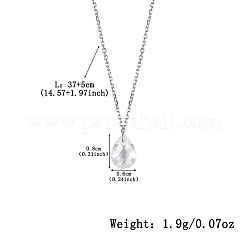 Ожерелья с подвеской в форме капли из стерлингового серебра S925 с прозрачными кубическими цирконами ZZ8208-2
