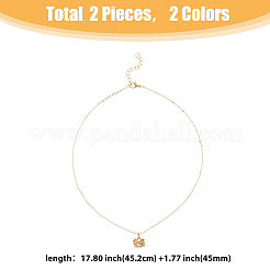 2шт. набор из двухцветного сплава с подвесками на шею NJEW-FI0001-54