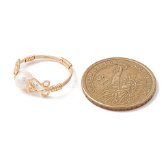 Кольцо на палец с натуральным жемчугом RJEW-JR00580