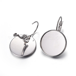 Configuración de aretes con cierre de palanca de acero inoxidable 304 resistente al deslustre&nbsp;LS-STAS-F191-03P-18mm