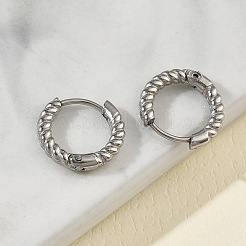 Pendientes de aro de acero inoxidable 304 para mujer&nbsp;EJEW-K336-01B-P