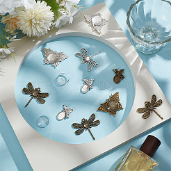 Подвеска в тибетском стиле из сплава с кабошонами из прозрачного стекла DIY-GO0002-31C