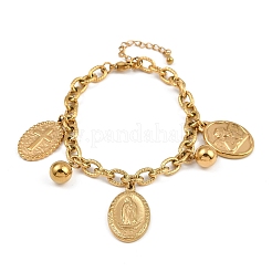 304 браслеты с подвесками из нержавеющей стали браслеты для женщин BJEW-A046-01G