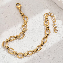 Минималистичные браслеты-цепочки из нержавеющей стали с овальными звеньями для женщин VK7404