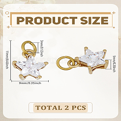 2шт латунные подвески&nbsp;ZIRC-LP0001-50